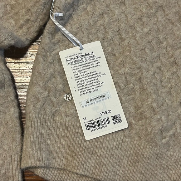 lululemon | New Medium Alpaca Wool Blend Crosshatch Sweater - Picture 5 of 7
